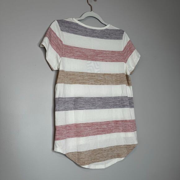 Market & Spruce Multicolor Stripe Short Sleeve Crewneck Tee NWT Small Petite - Picture 5 of 9